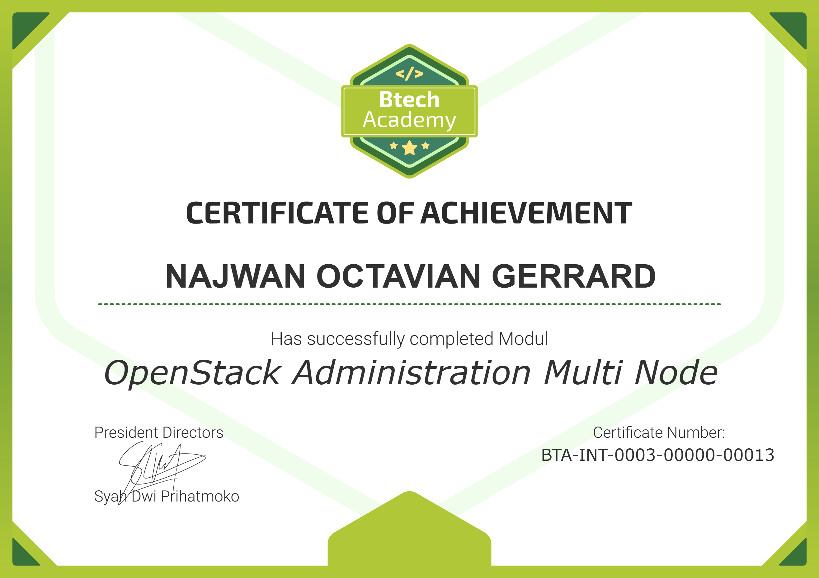 Certificate Linux Fundamental Adinusa